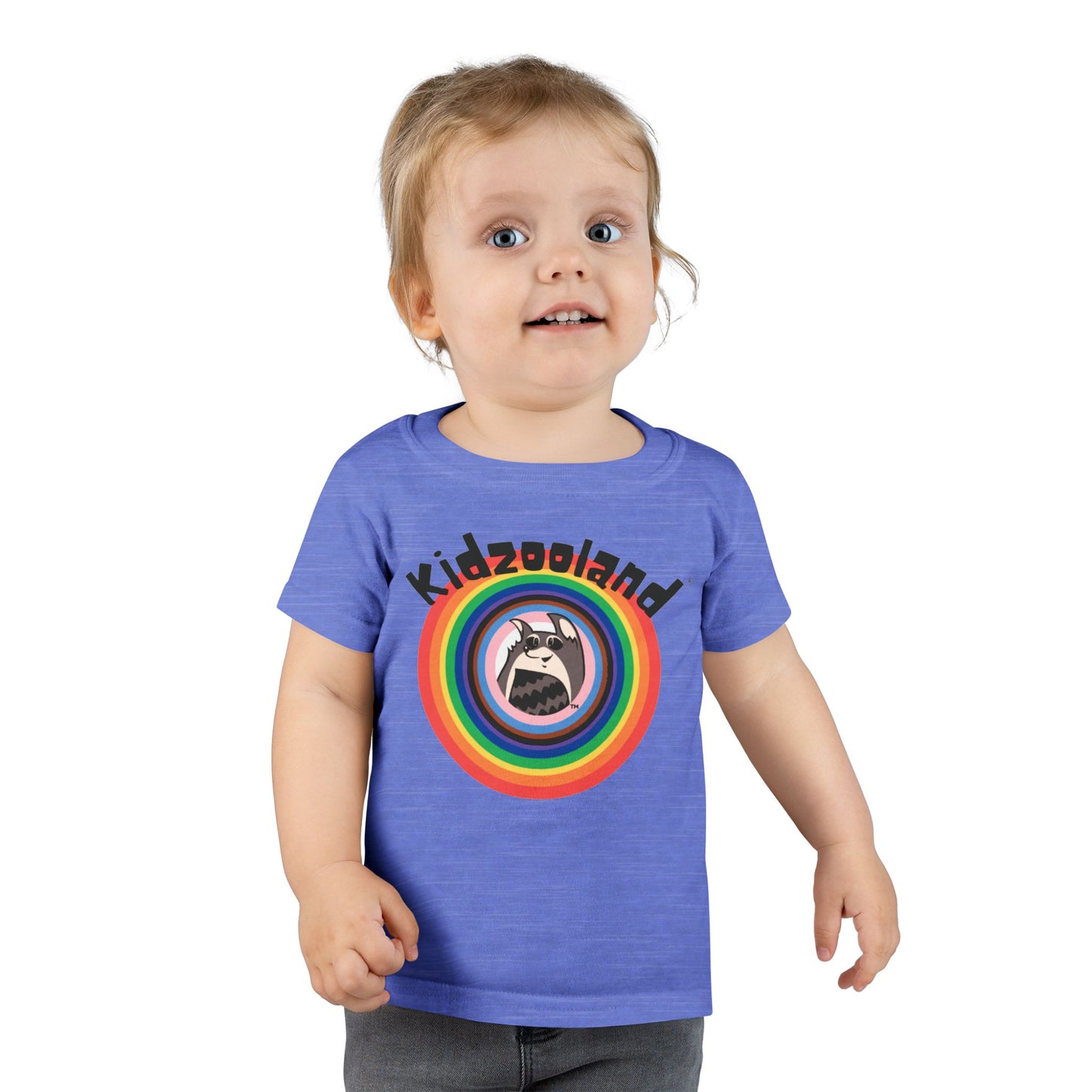 Toddler T-Shirt with Kidzooland Design, Cute Kids Tee, Rainbow Graphic Shirt, Gift for Toddlers, Fun Playtime Outfit, Birthday Present