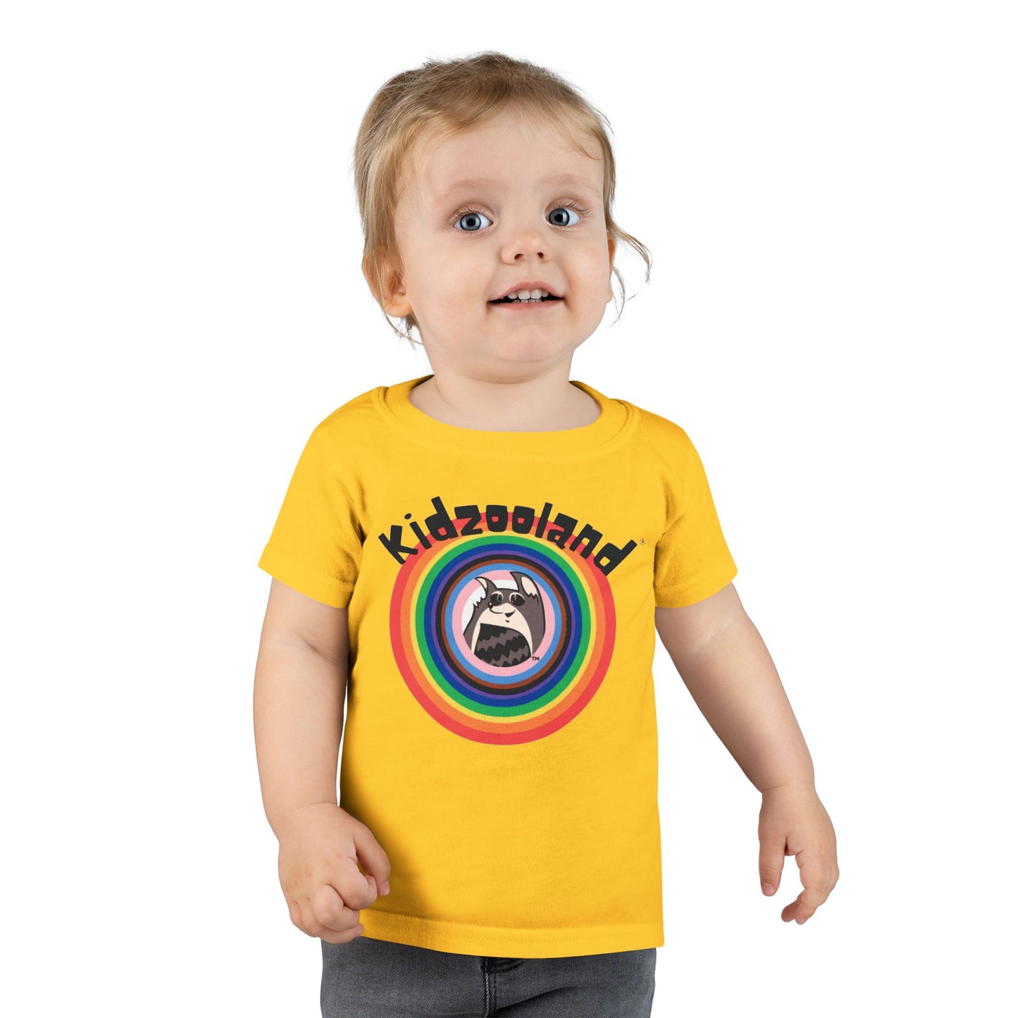 Toddler T-Shirt with Kidzooland Design, Cute Kids Tee, Rainbow Graphic Shirt, Gift for Toddlers, Fun Playtime Outfit, Birthday Present