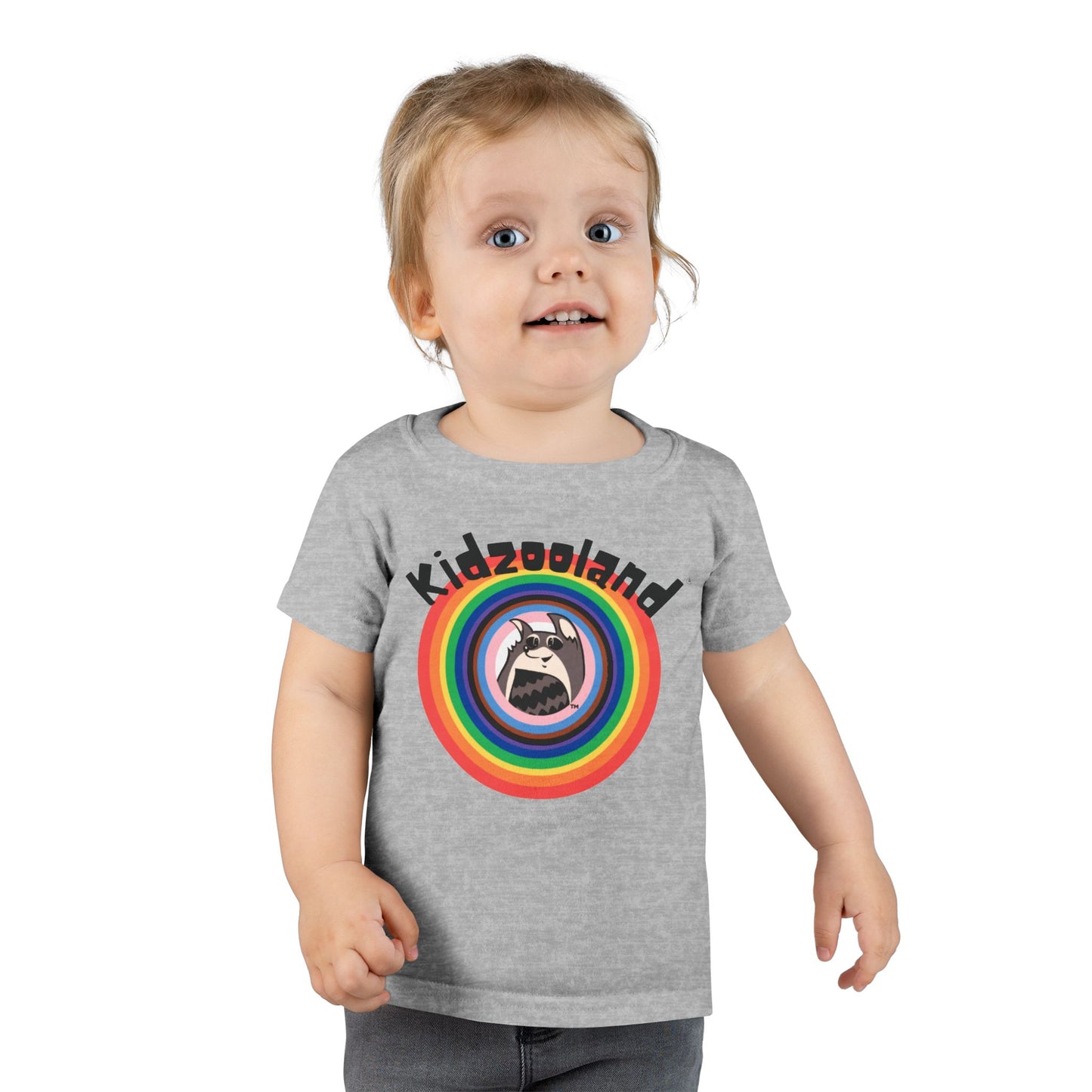 Toddler T-Shirt with Kidzooland Design, Cute Kids Tee, Rainbow Graphic Shirt, Gift for Toddlers, Fun Playtime Outfit, Birthday Present