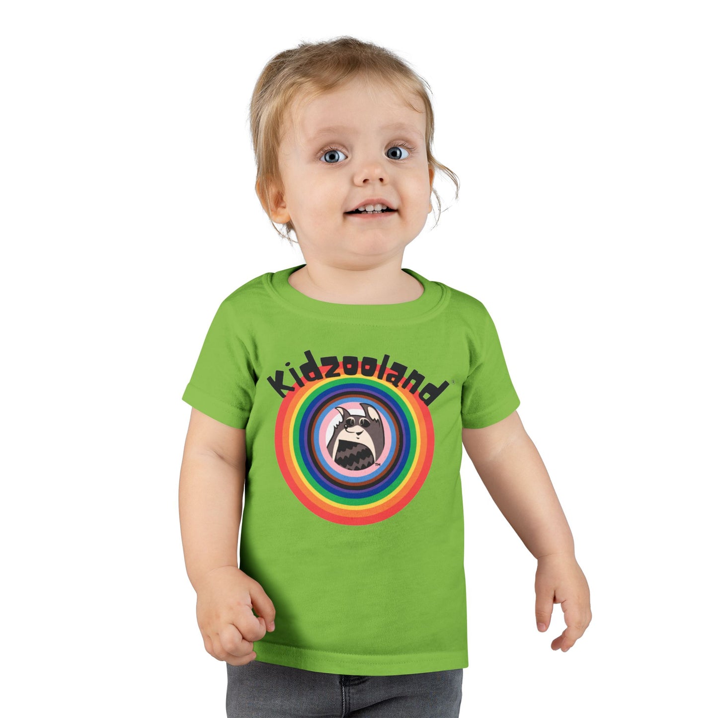 Toddler T-Shirt with Kidzooland Design, Cute Kids Tee, Rainbow Graphic Shirt, Gift for Toddlers, Fun Playtime Outfit, Birthday Present