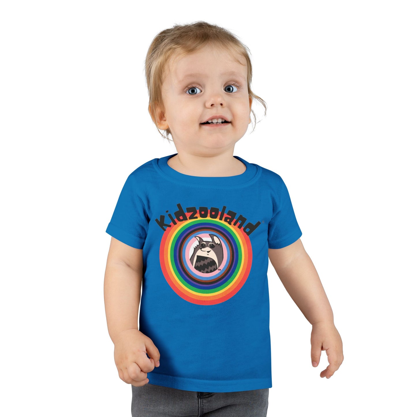 Toddler T-Shirt with Kidzooland Design, Cute Kids Tee, Rainbow Graphic Shirt, Gift for Toddlers, Fun Playtime Outfit, Birthday Present