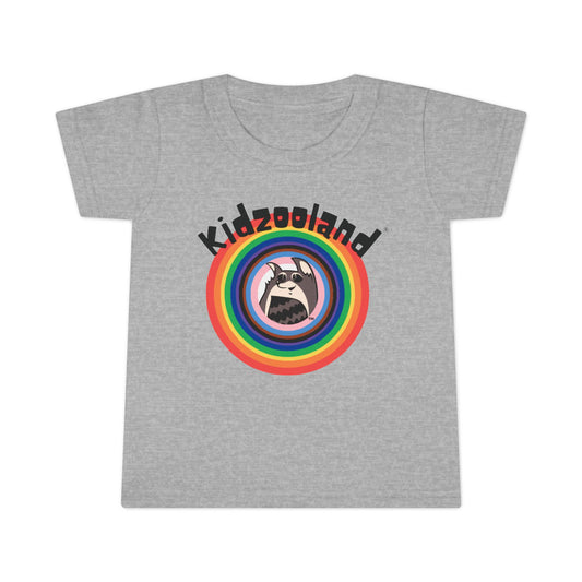 Toddler T-Shirt with Kidzooland Design, Cute Kids Tee, Rainbow Graphic Shirt, Gift for Toddlers, Fun Playtime Outfit, Birthday Present