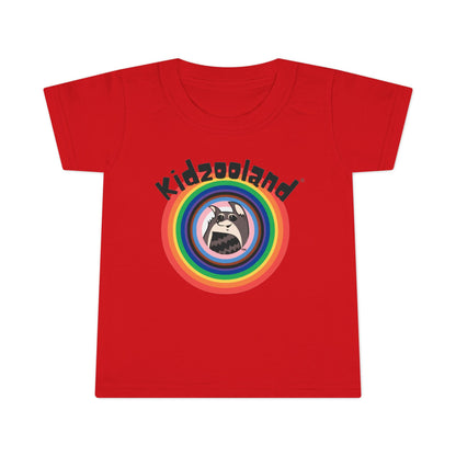 Toddler T-Shirt with Kidzooland Design, Cute Kids Tee, Rainbow Graphic Shirt, Gift for Toddlers, Fun Playtime Outfit, Birthday Present